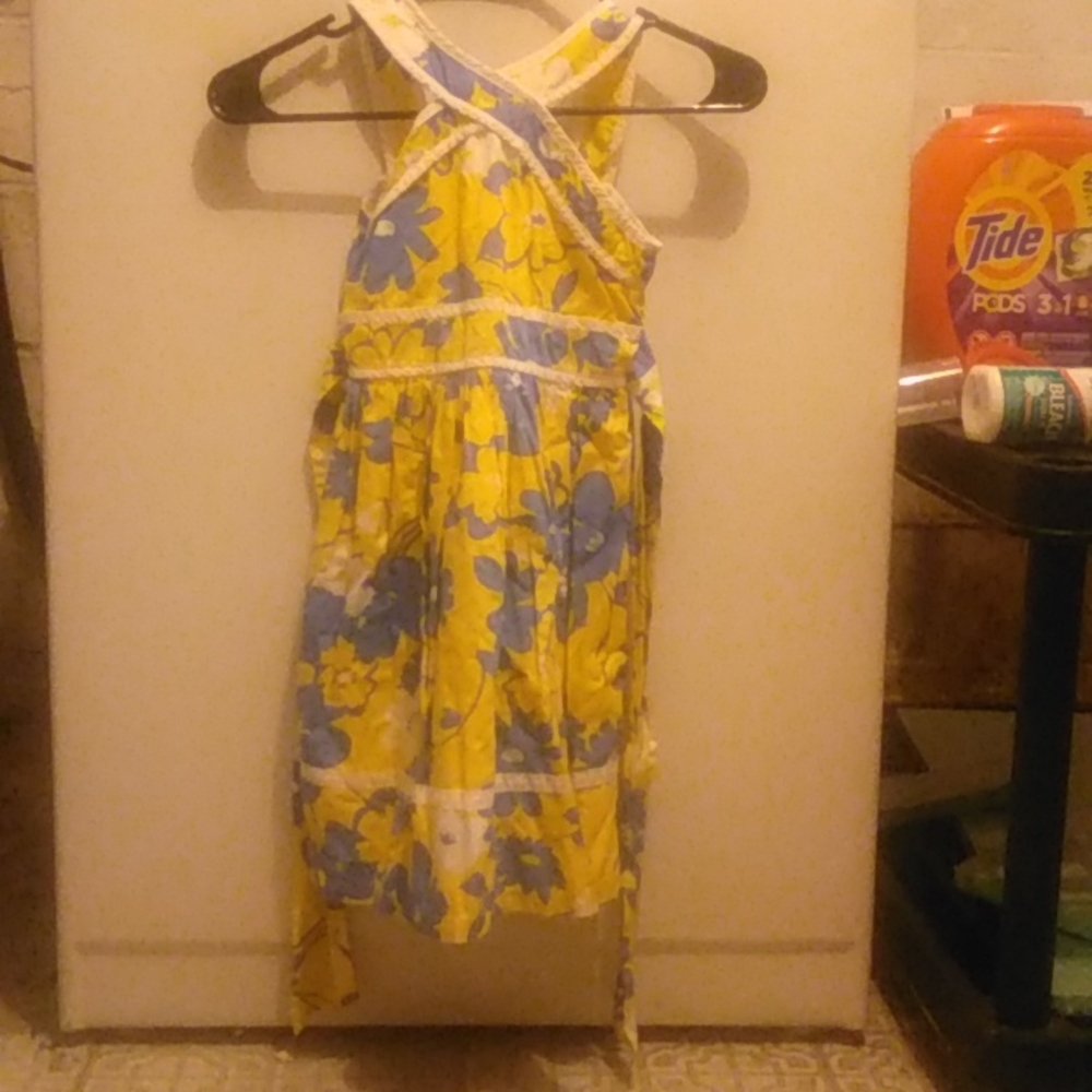 Yellow and blue dress